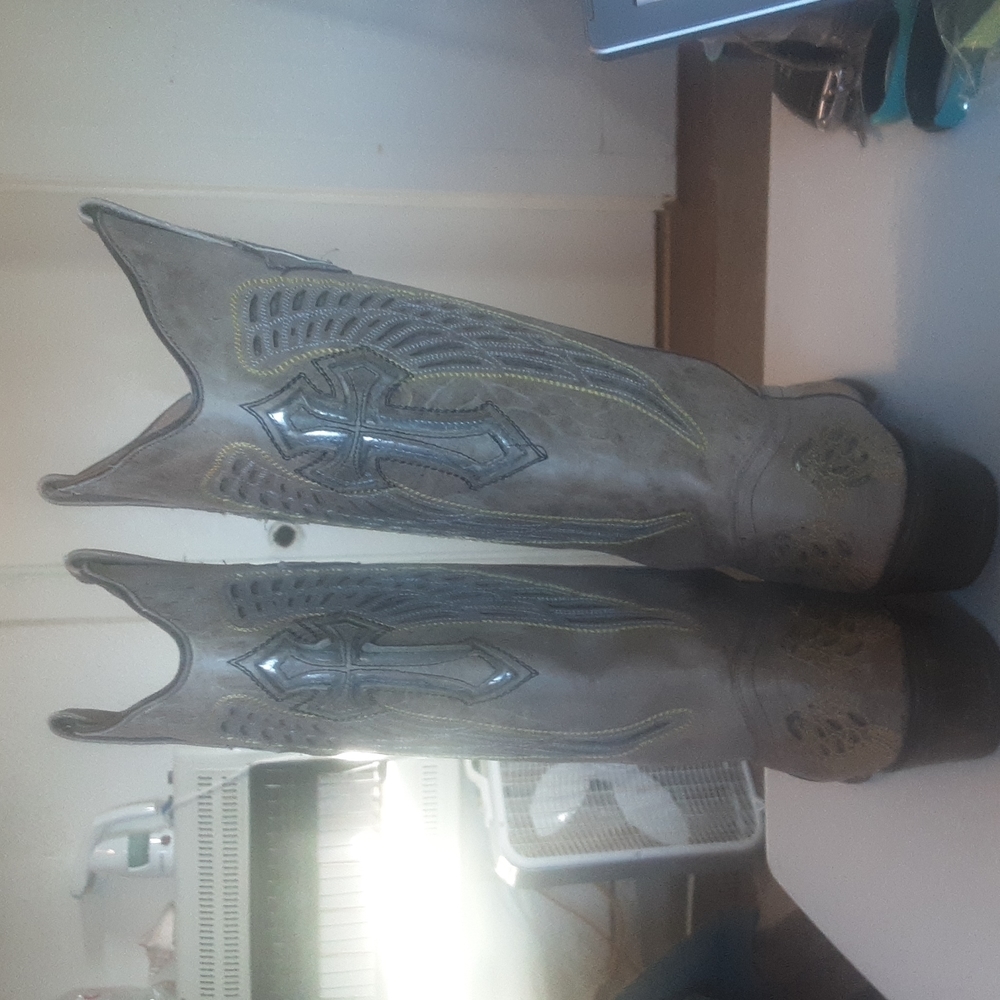 Gypsy Girl By Conkus Ornate Christian Winged Cross Western Boots Sz 7 - Picture 7 of 14